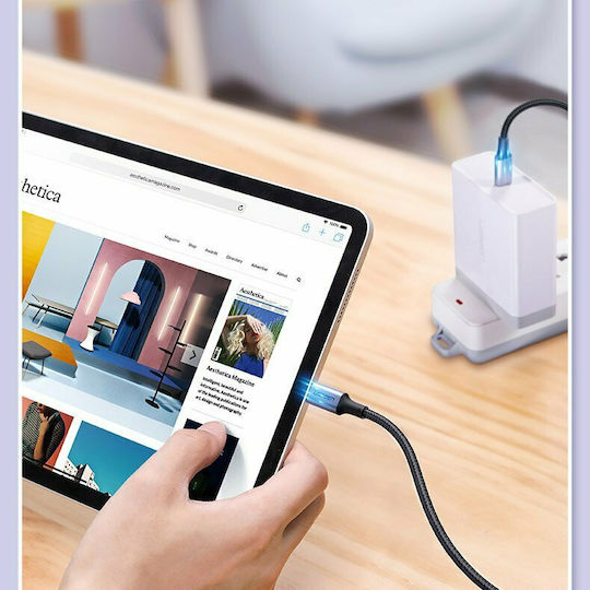 Ugreen US316 Braided USB 2.0 Cable USB-C Male - USB-C 100W PD Black 2m