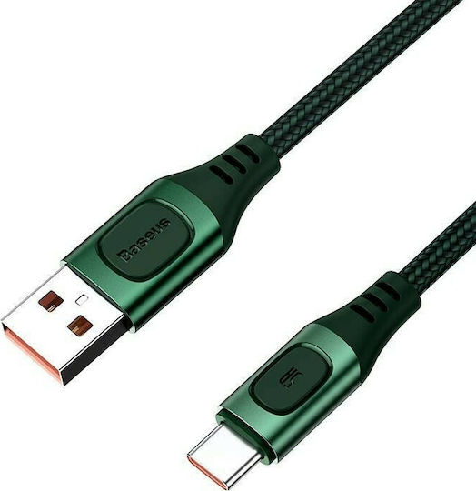 Baseus Power Delivery Braided USB 2.0 Cable USB-C Male - USB-A 15W Green 1m
