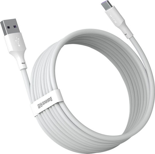 Baseus Simple Wisdom USB 2.0 USB-C Male - USB-A Cable 40W White 1.5m TZCATZJ-02 2 Pcs