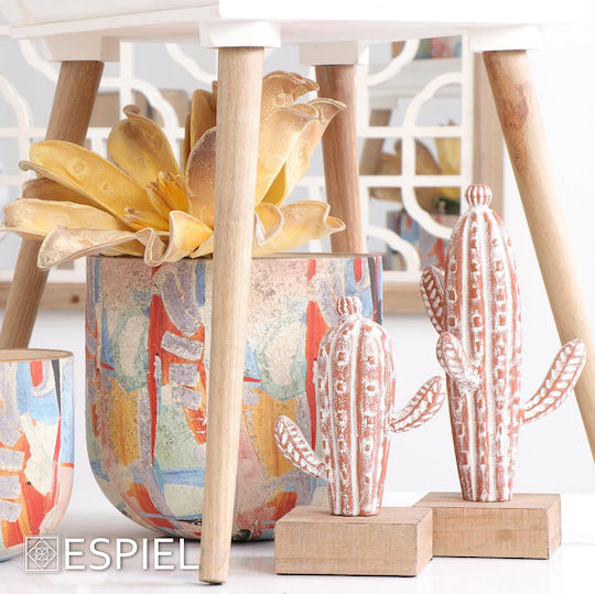 Espiel Decorative Cactus Cactus made of Ceramic Material Pink 12x10x19cm 1pcs