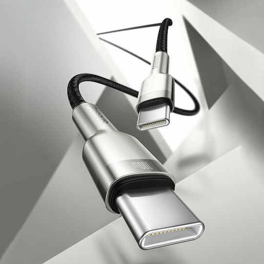Baseus Cafule Metal Плетен USB 2.0 Кабел USB-C Мъжки - USB-C 100W PD Зелен 2m CATJK-D06
