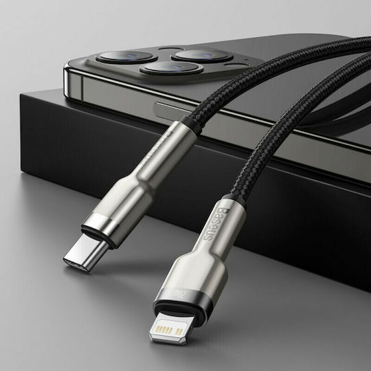 Baseus Cafule Metal Braided USB-C to Lightning Cable 20W Black 0.25m (CATLJK-01)