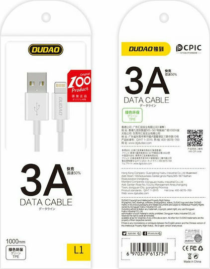 Dudao L1T USB 2.0 Kabel USB Typ-C männlich - USB-A Weiß 1m L1T