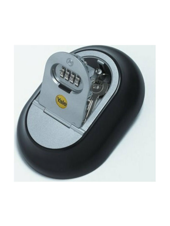 Yale Wall-Mounted Combination Key Holder Metallic With Combination Dial 13x3.9x18.7cm