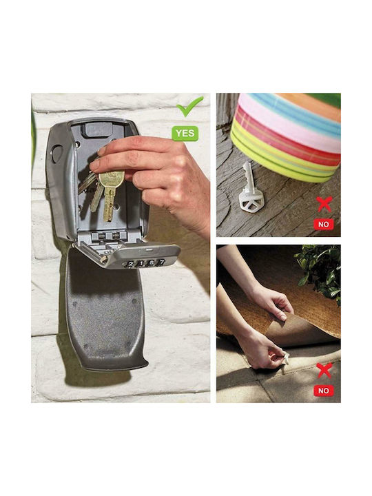 Master Lock Wall-Mounted Combination Key Holder Metallic With Combination Dial 13.2x4.3x10.5cm
