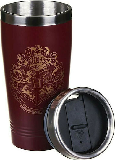 Paladone Travel Mug V2 Glass Thermos Stainless Steel 450ml Purple with Mouthpiece