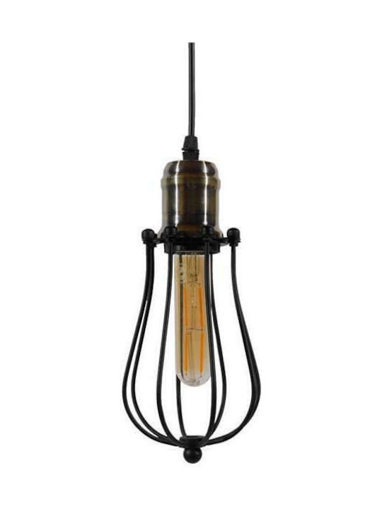 GloboStar Camber Pendant Light Black Grid with Socket E27 11cm