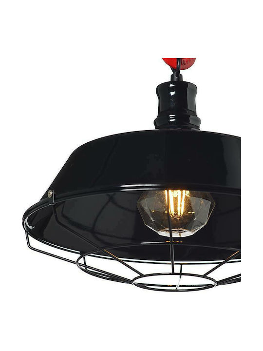 Aca Whooper Vintage Pendant Light Black Bell with Socket E27 36x120cm