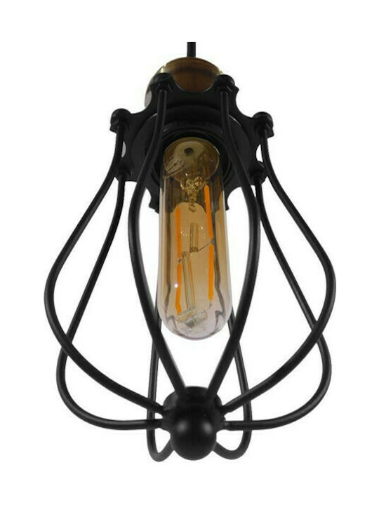 GloboStar Camber Pendant Light Black Grid with Socket E27 11cm