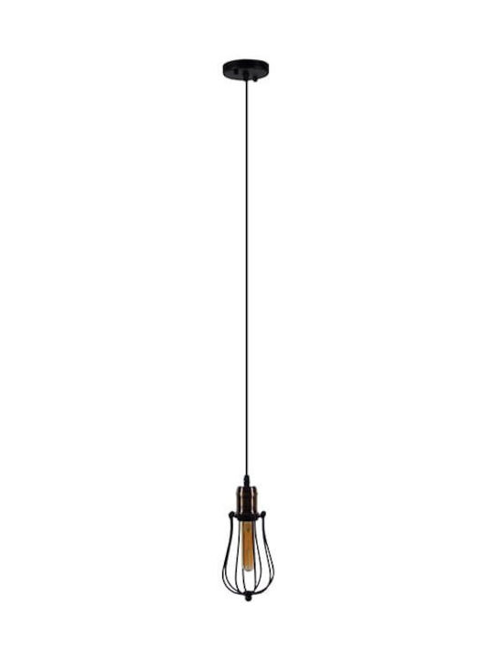 GloboStar Camber Pendant Light Black Grid with Socket E27 11cm