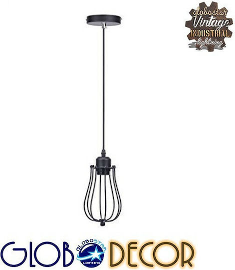 GloboStar Camber Pendant Light Black Grid with Socket E27 11cm