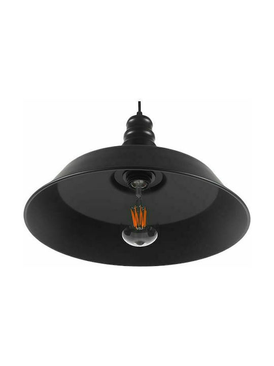 GloboStar Ray Hängelampe Schwarz Glocke mit Fassung E27 36x25cm.