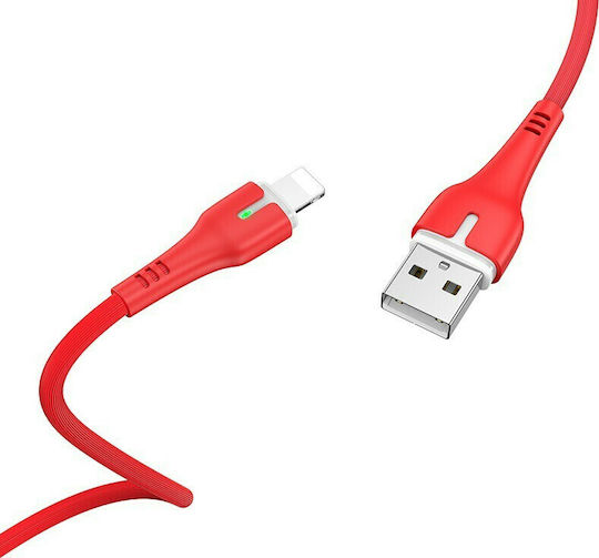 Hoco X45 Surplus PD LED / Geflochten USB-C zu Lightning Kabel 18W Rot 1m (HC-X45LR-PD)