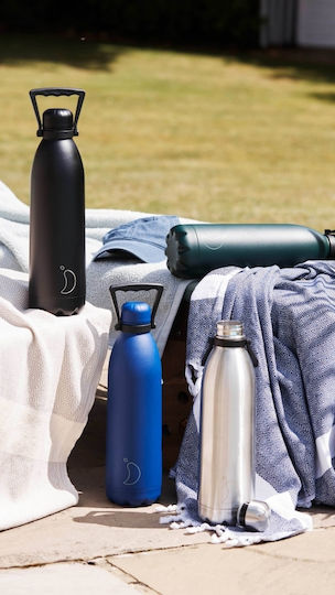 Chilly's Original All Matte Monochrome Bottle Thermos Stainless Steel BPA Free 1.8lt Black