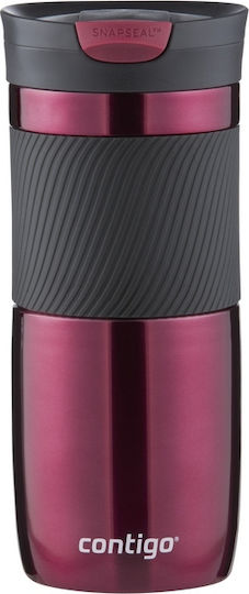 Contigo Byron SS Glas Thermosflasche Rostfreier Stahl BPA Frei 470ml Rot mit Mundstück