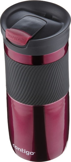 Contigo Byron SS Glas Thermosflasche Rostfreier Stahl BPA Frei 470ml Rot mit Mundstück