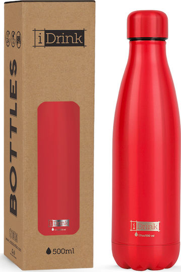 I-Total iDrink Colors Μπουκάλι Θερμός Ανοξείδωτο BPA Free 500ml Κόκκινο