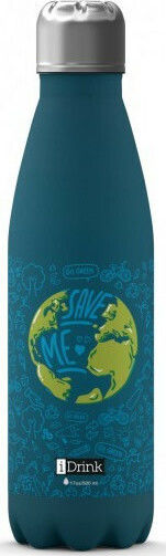 I-Total iDrink Graphics Μπουκάλι Θερμός Ανοξείδωτο BPA Free 500ml Μπλε