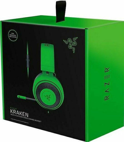 Razer Kraken Over Ear Gaming Headset με σύνδεση 3.5mm Πράσινο