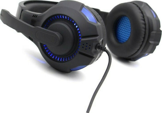 Komc G301 Over Ear Gaming Headset με σύνδεση USB Black/Blue