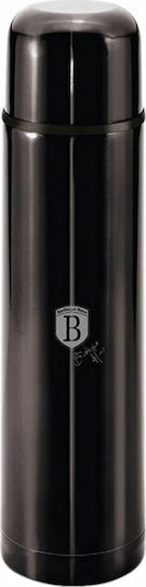Berlinger Haus Flask Metallic Μπουκάλι Θερμός Ανοξείδωτο 1lt Μαύρο με Καπάκι-Κύπελλο