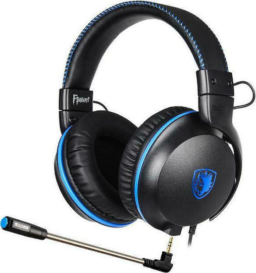 Sades Fpower SA-717-BL Over Ear Gaming Headset with Connection 3.5mm Blue