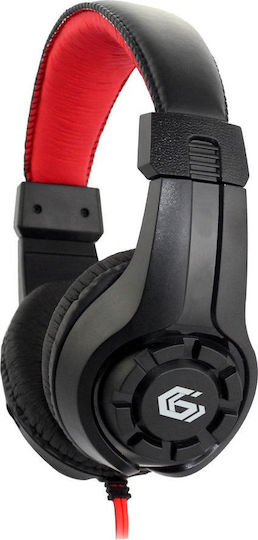 Gembird GHS-01 Over Ear Gaming Headset με σύνδεση 2x3.5mm Κόκκινο