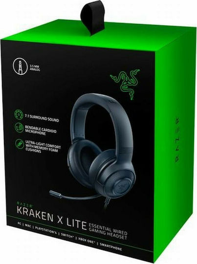 Razer Kraken X Lite Over Ear Gaming Headset με σύνδεση 3.5mm
