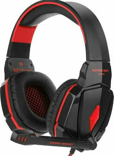 Kotion Each G4000 Over Ear Gaming Headset with Connection 3.5mm / USB Red