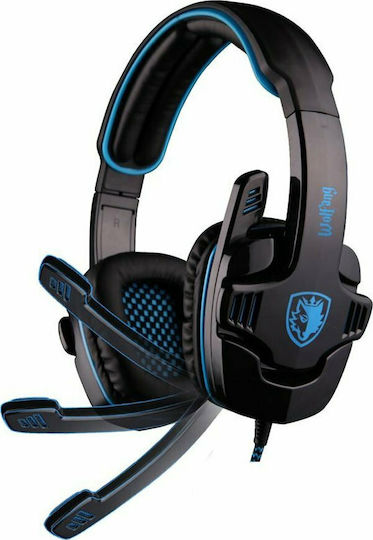 Sades GPower Over Ear Gaming Headset με σύνδεση 2x3.5mm Μπλε
