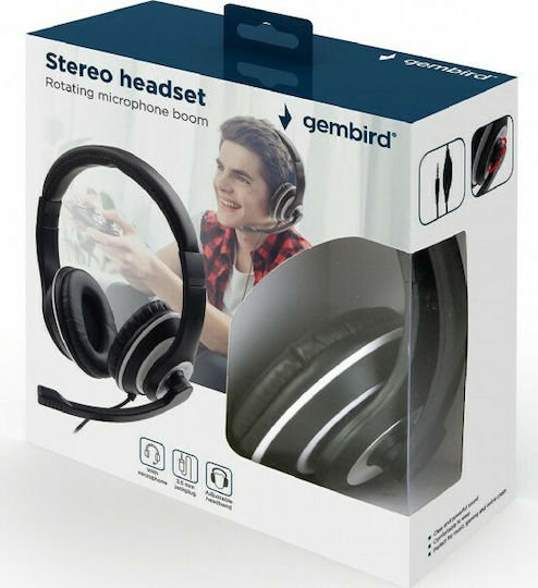 Gembird MHS-03-BK Over Ear Gaming Headset με σύνδεση 3.5mm Λευκό