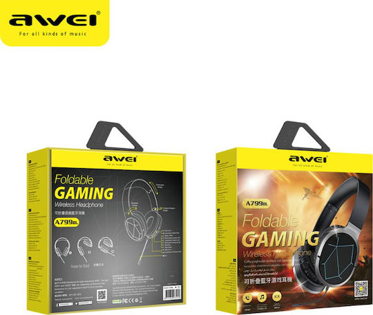 Awei RGB A799BL Ασύρματο Over Ear Gaming Headset με σύνδεση Bluetooth
