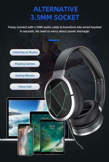 Awei RGB A799BL Ασύρματο Over Ear Gaming Headset με σύνδεση Bluetooth
