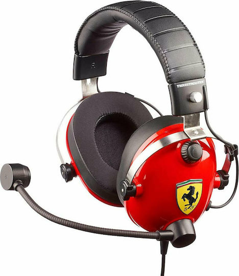 Thrustmaster T.Racing Scuderia Ferrari Edition Over Ear Gaming Headset με σύνδεση 3.5mm Κόκκινο