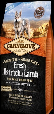 Carnilove Fresh Ostrich & Lamb 6kg Dry Food Grain-Free for Adult Small Breed Dogs with Lamb