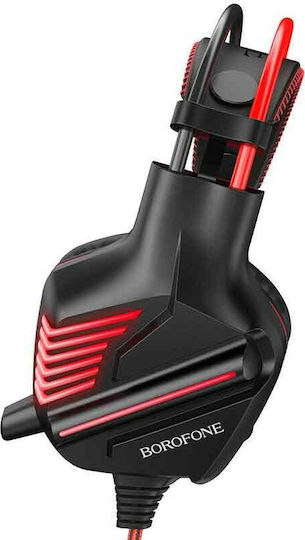Borofone BO101 Racing Over Ear Gaming Headset cu conexiune 3,5mm / USB Roșu
