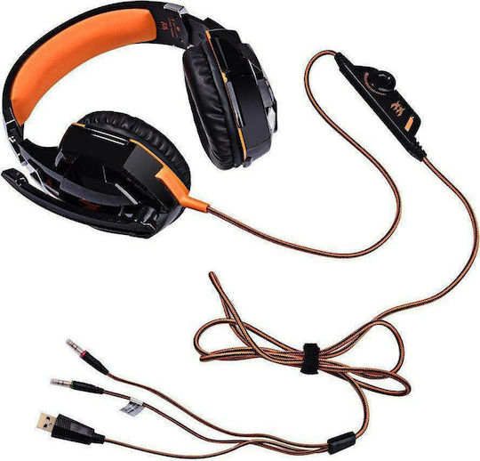Kotion Each G2000 Over Ear Gaming Headset with Connection 3.5mm / USB Orange