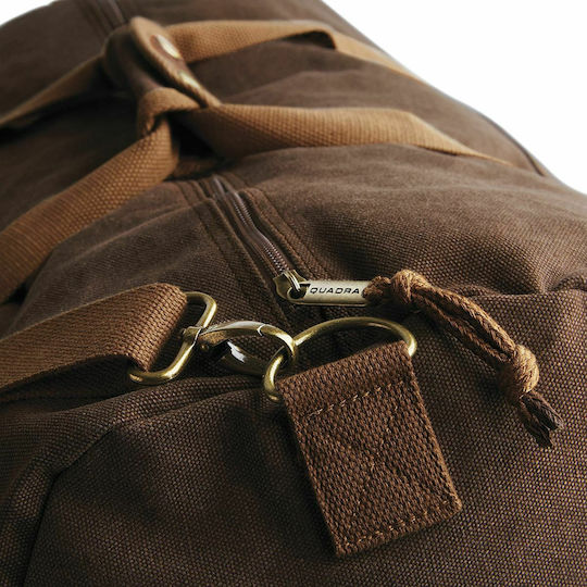 Quadra QD613 Vintage Canvas Holdall Σακ Βουαγιάζ 45lt Καφέ Υφασμάτινο Μ58xΠ30xΥ30εκ.