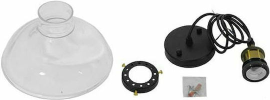 GloboStar Hatty Ceiling Light Transparent Bell with E27 Socket 24.5x22x15cm