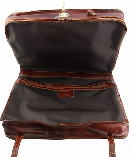 Tuscany Leather Tahiti Σακ Βουαγιάζ Dark Brown από Δέρμα Μ54xΠ18xΥ42εκ.
