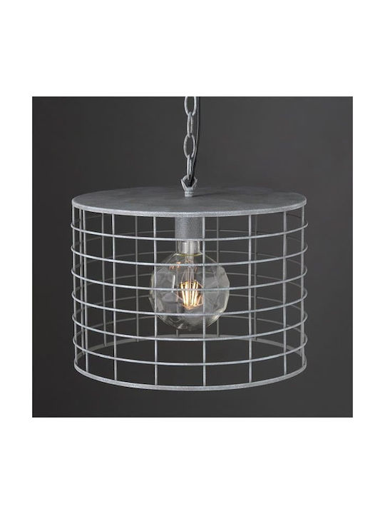 Aca Pendant Light Single-Light Grid for Socket E27 White