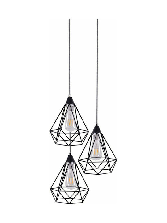 Home Lighting Mila Pendant Light Suspension Grid for Socket E27 Black