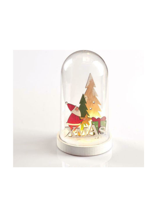 Christmas Illuminated Decorative Jar with Santa Claus 19x11x19cm LED Plastic 11X19cm