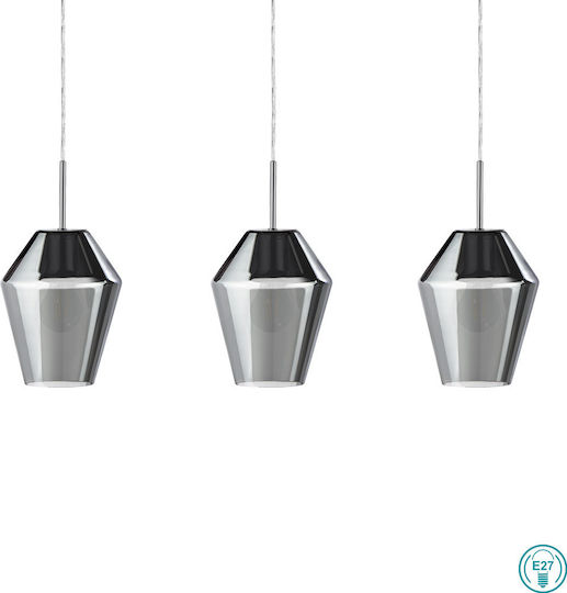 Eglo Murmillo Pendant Light Silver Rail with Socket E27 77x150x150cm