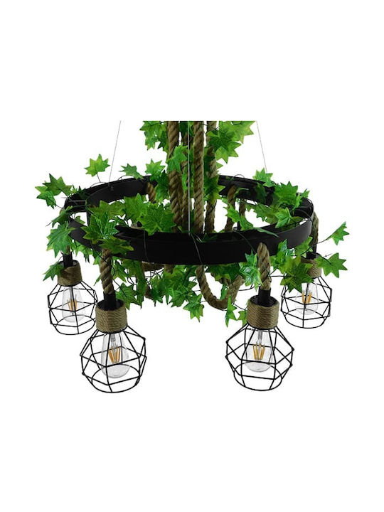 GloboStar Hellet Pendant Light Brown with Rope for 6 Bulbs E27