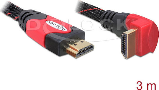 DeLock HDMI 2.0 Premium High Speed 4K 60Hz HDR Angle (90°) HDMI Cable HDMI Male - HDMI Male 3m Black