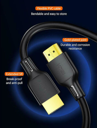 Usams HDMI 2.0 Premium High Speed 4K 60Hz HDR Kabel HDMI-Stecker - HDMI-Stecker 1,8m Schwarz