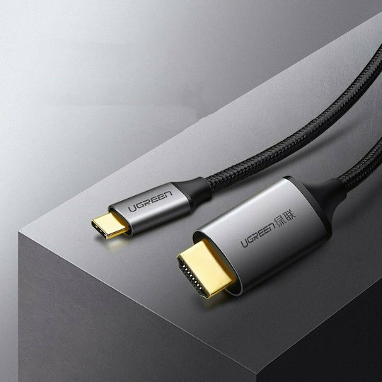 Ugreen HDMI 2.0 Premium High Speed 4K 60Hz HDR Braided Cable HDMI male - USB-C male 1.5m Μαύρο