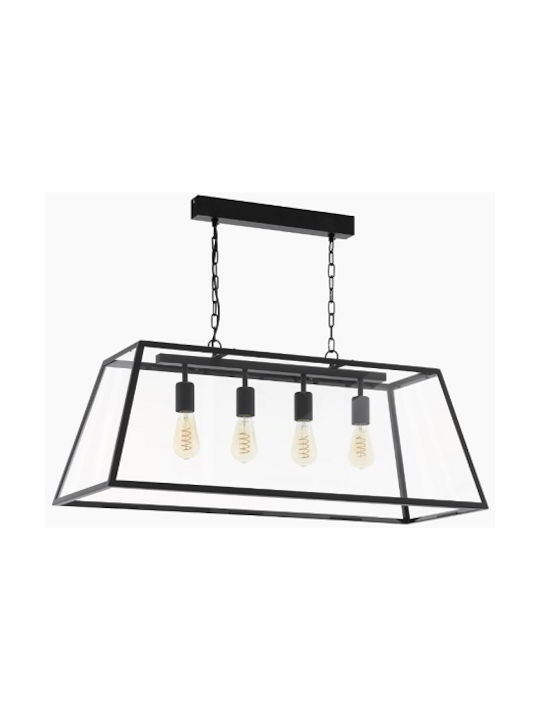 VK Lighting VK/03155/PE/B Suspendat Candelabru pentru 4 Becuri E27 Negru