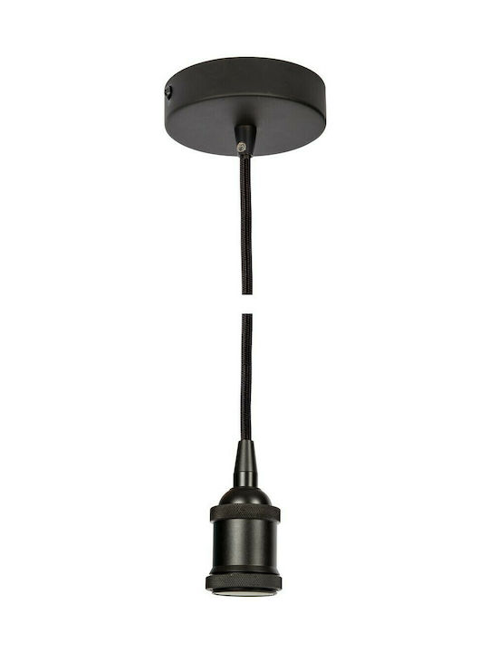 VK Lighting VK/03049/B Pendant Light Black with Socket E27 5x8cm